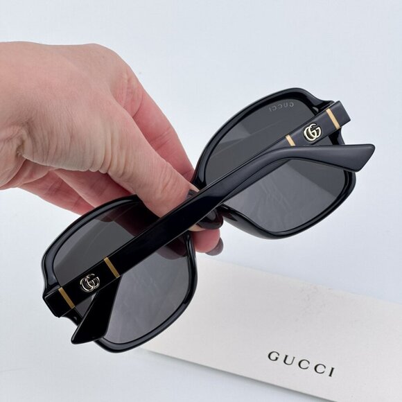 Gucci GG0765SA 002 BRAND NEW Sunglasses Black Grey Women Butterfly main image 7